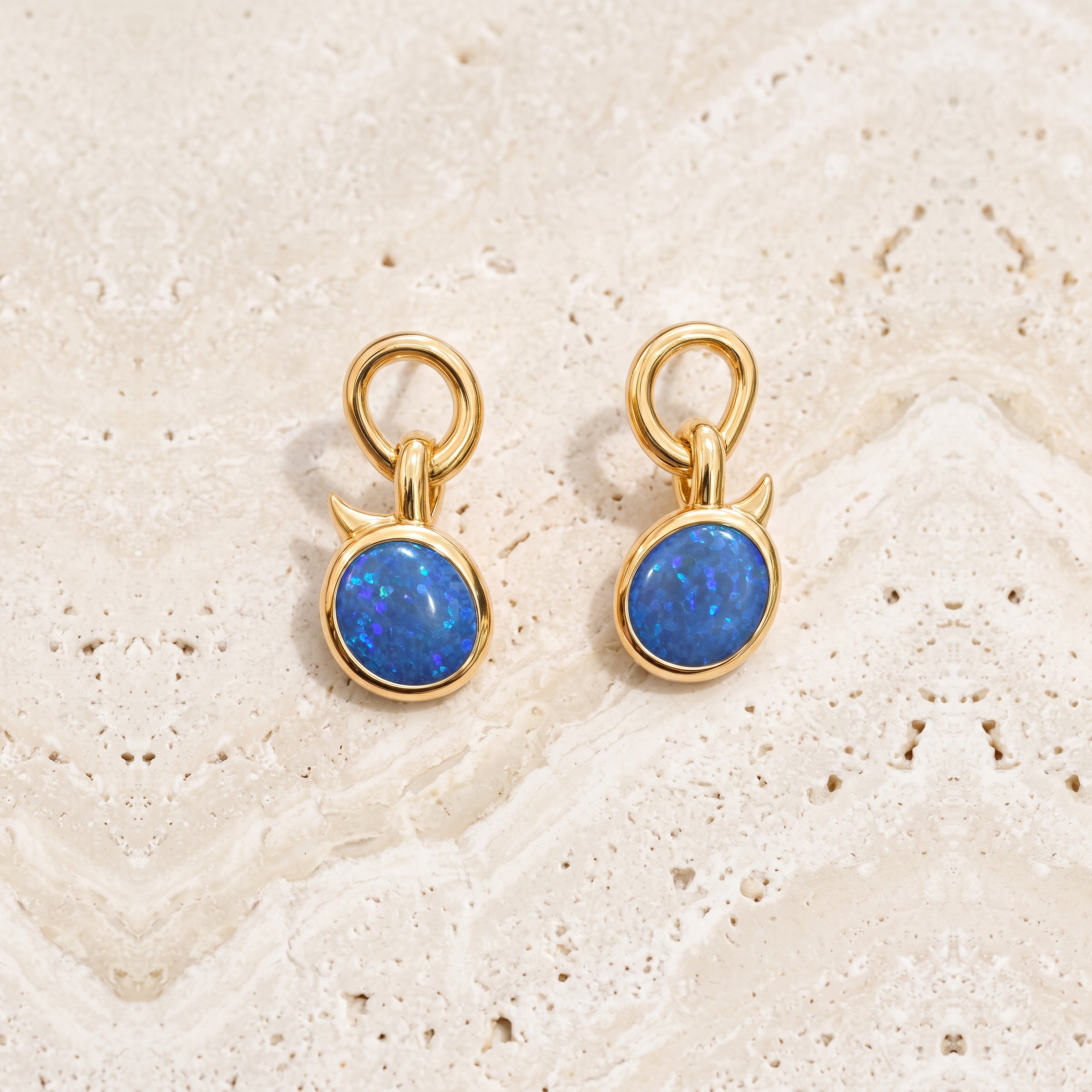 Australian Opal Yellow Gold Earrings by YLANG23