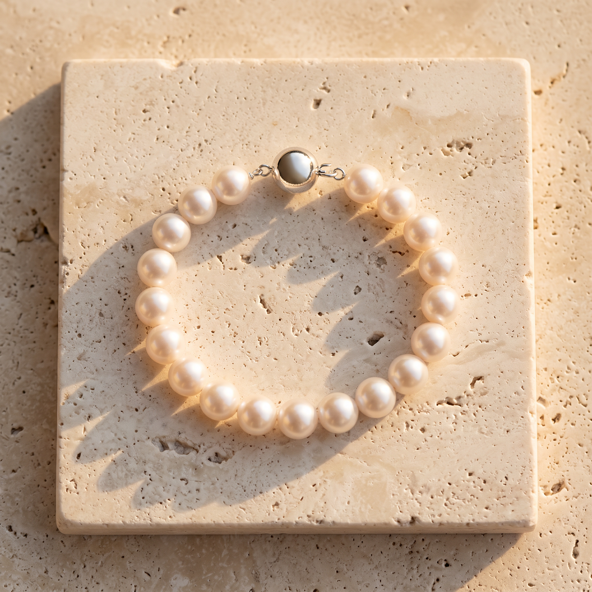 7mm Classic Japanese Akoya Pearl Single Strand Bracelet by Angara