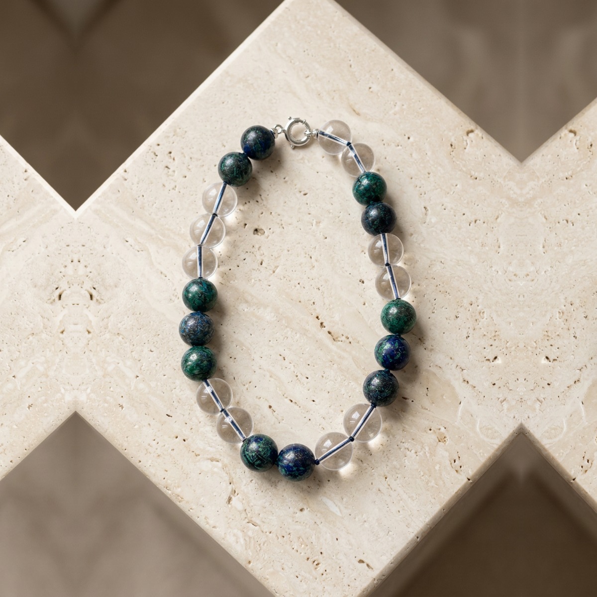 Blue Orb Beaded Necklace by YLANG23
