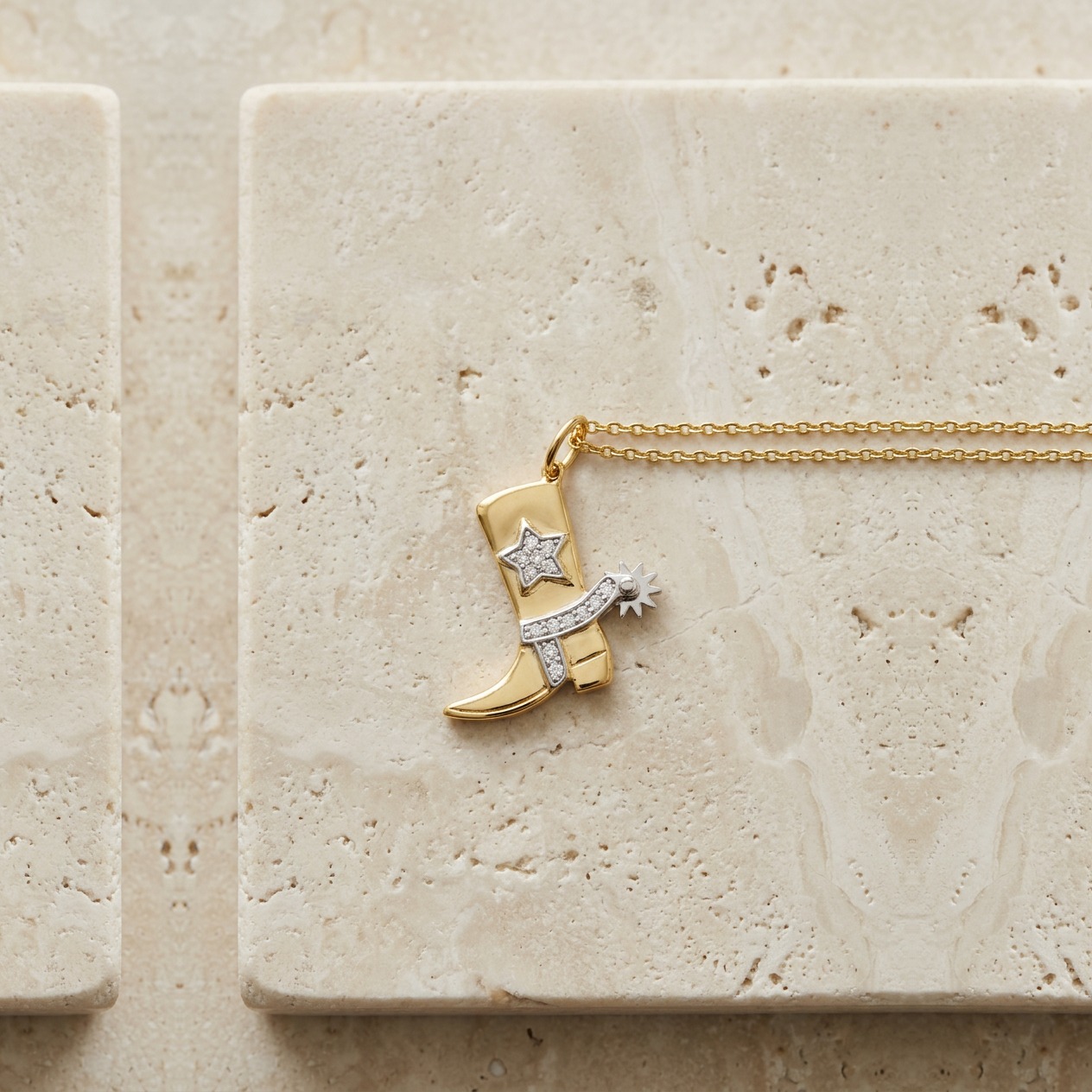 Diamond Cowboy Boot Necklace by YLANG23