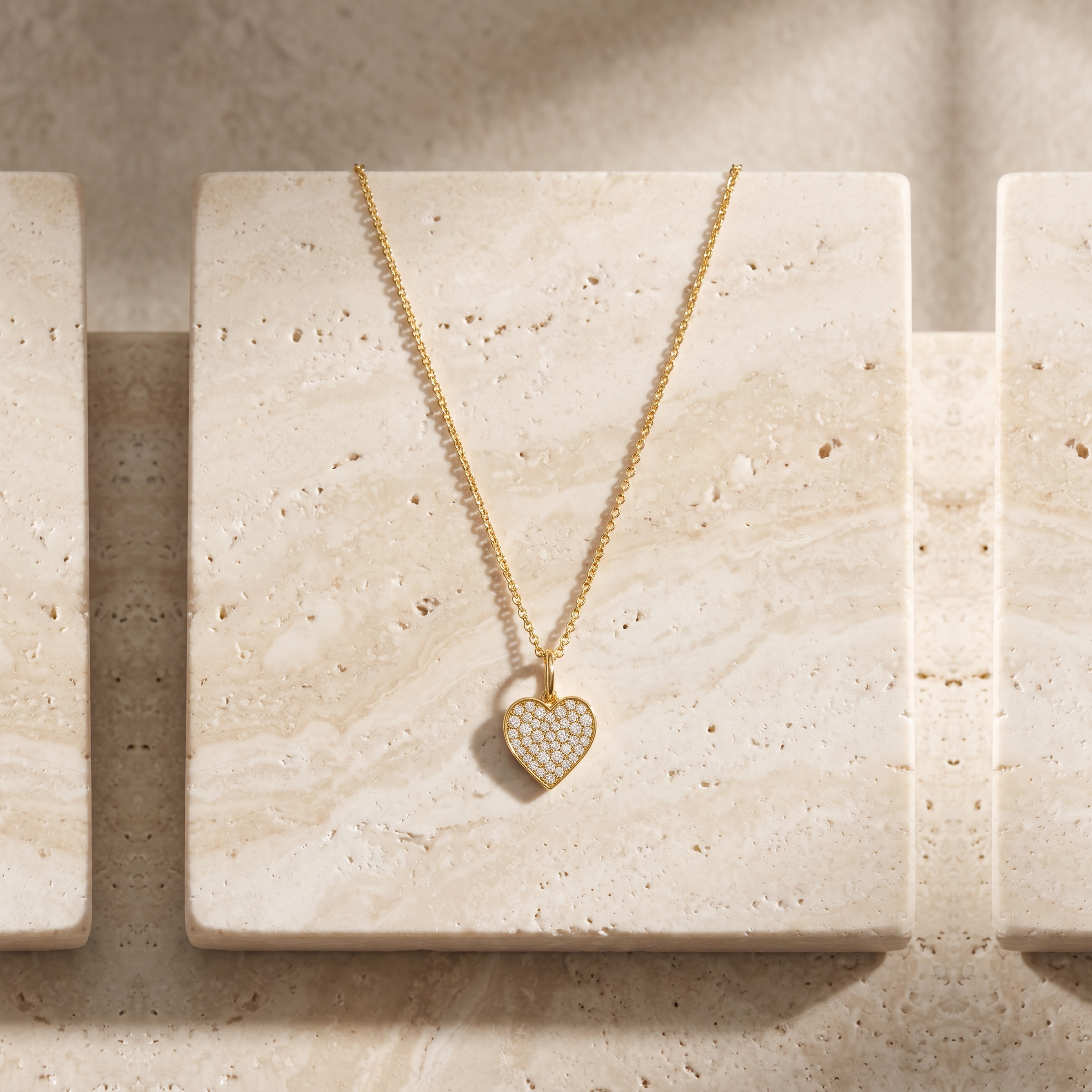 Small Diamond Pavé Heart Necklace by YLANG23