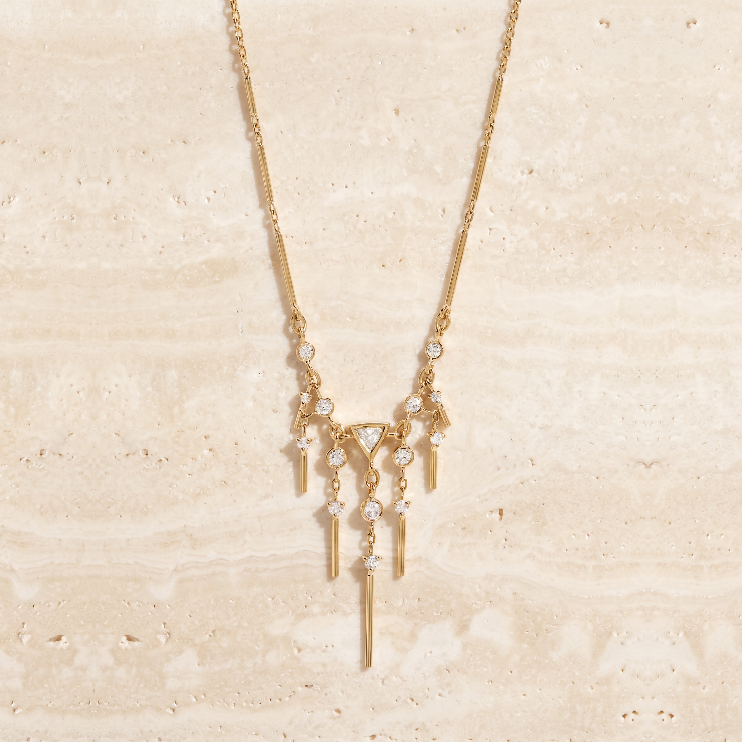 Dream Maker Trillion and Dangling Diamond Necklace by YLANG23