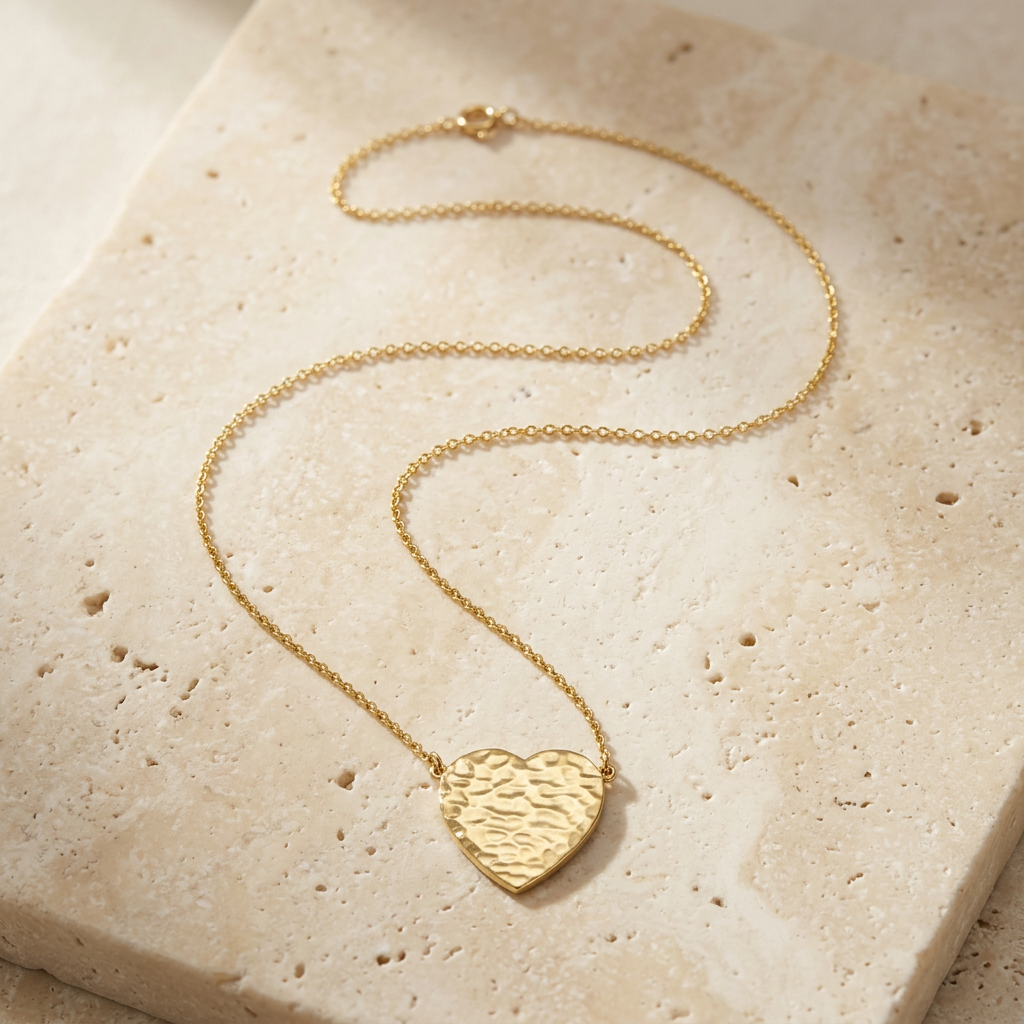 Hammered Heart Necklace by YLANG23