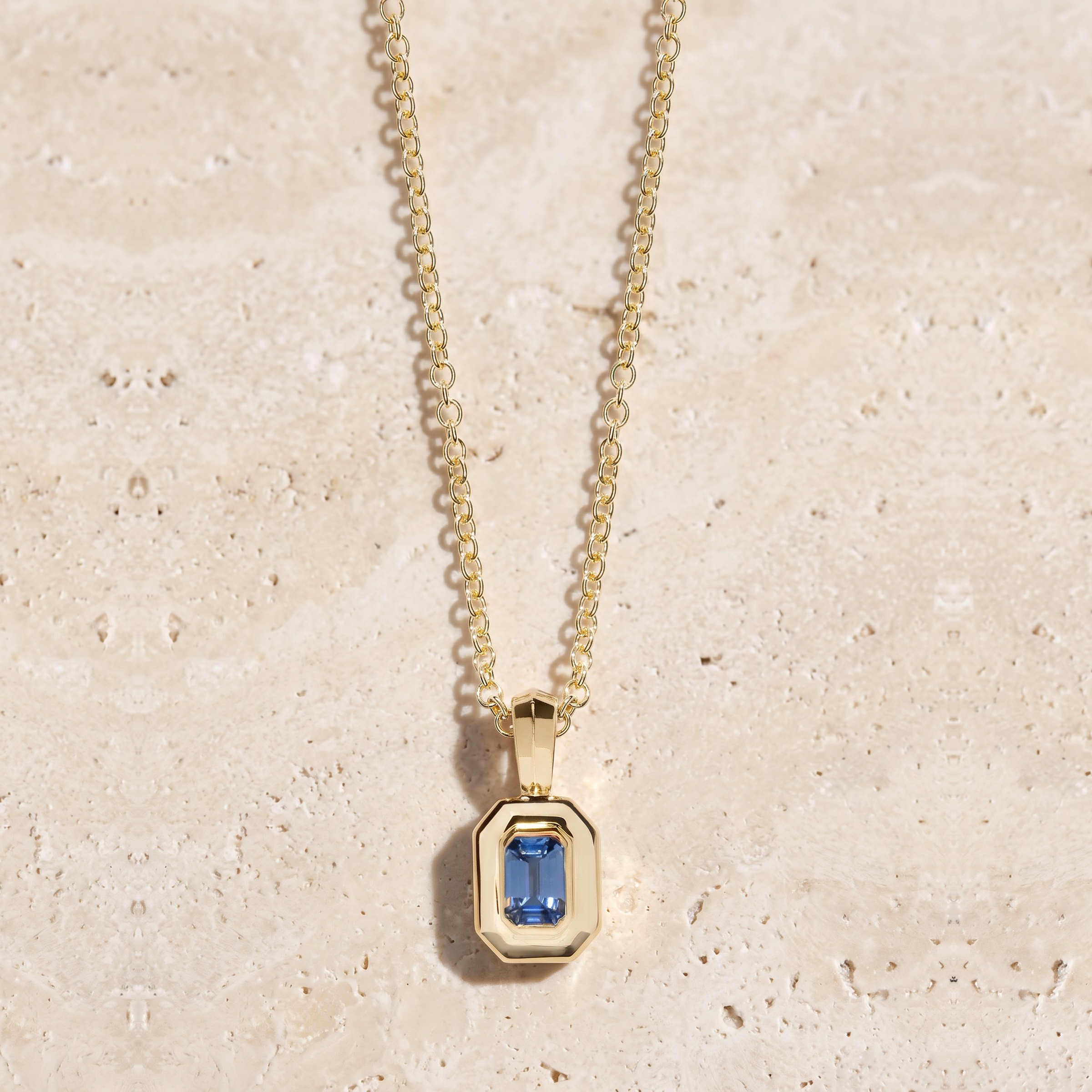 Petite Sapphire Circular Staircase Necklace by YLANG23