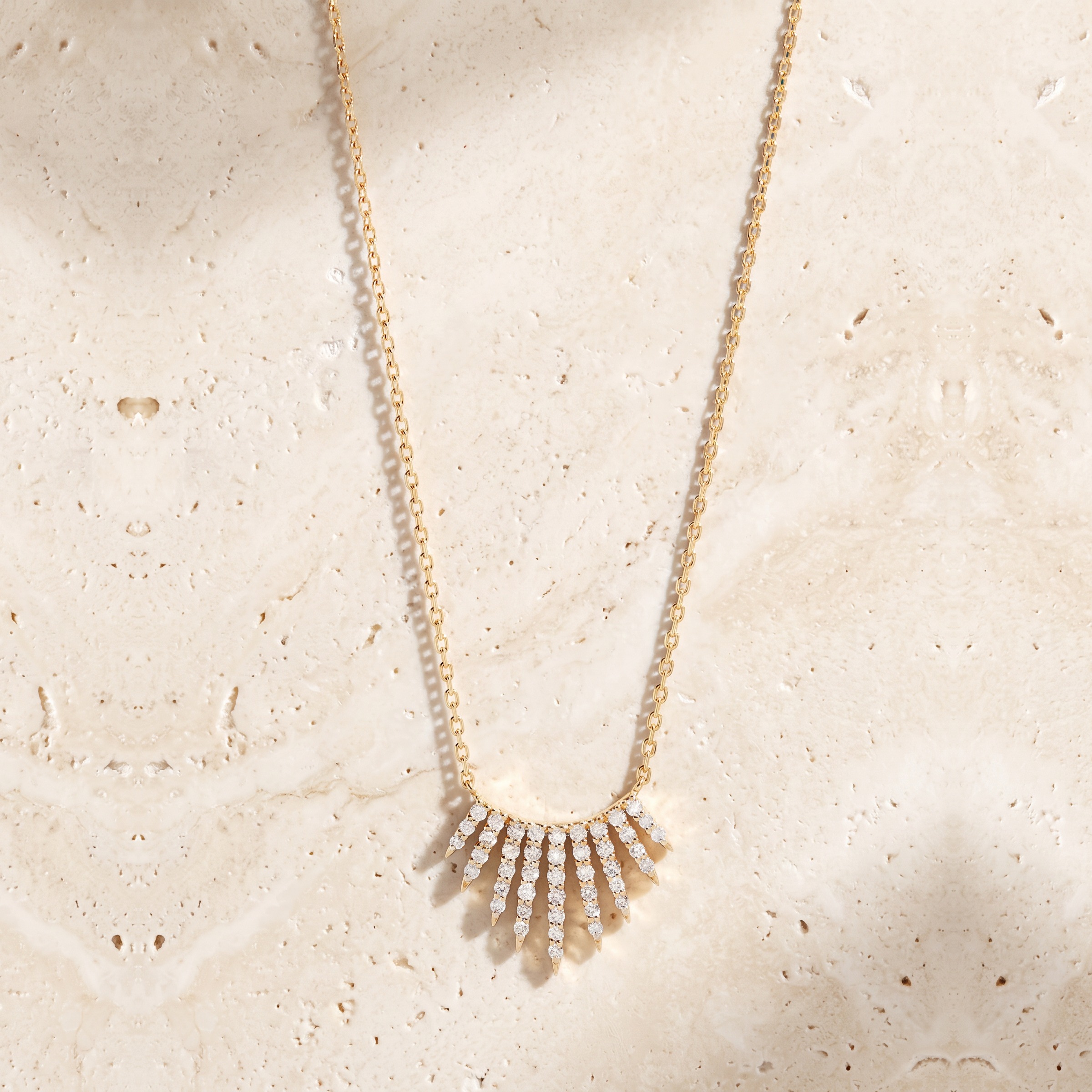 Rising Diamond Sunbeams Necklace by YLANG23