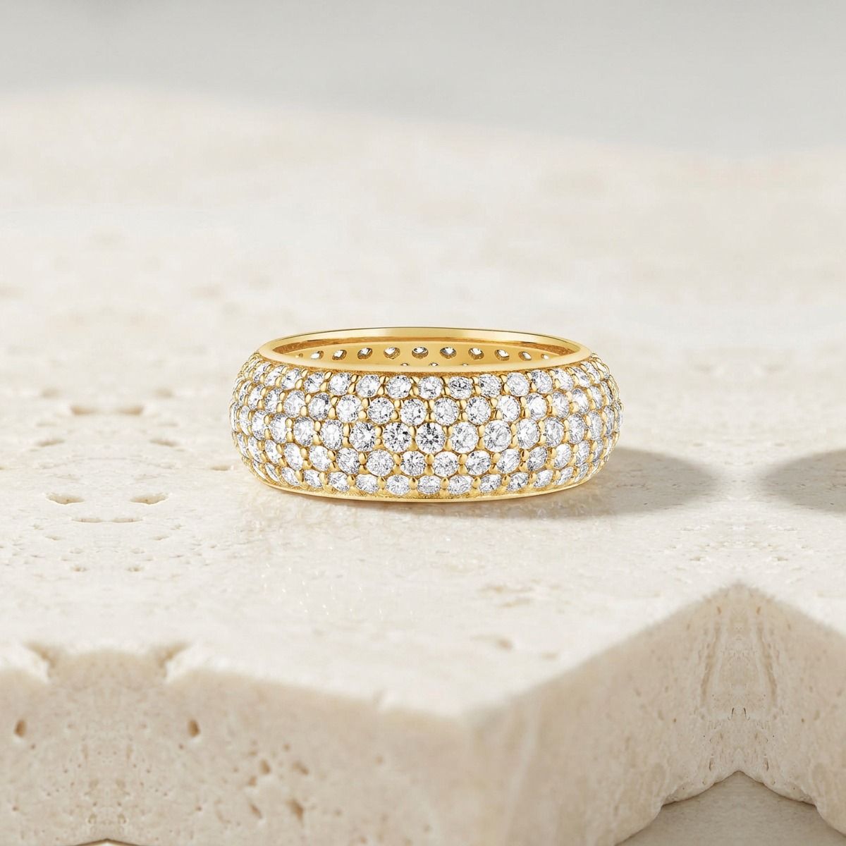 Mega Diamond Yellow Gold Band by YLANG23